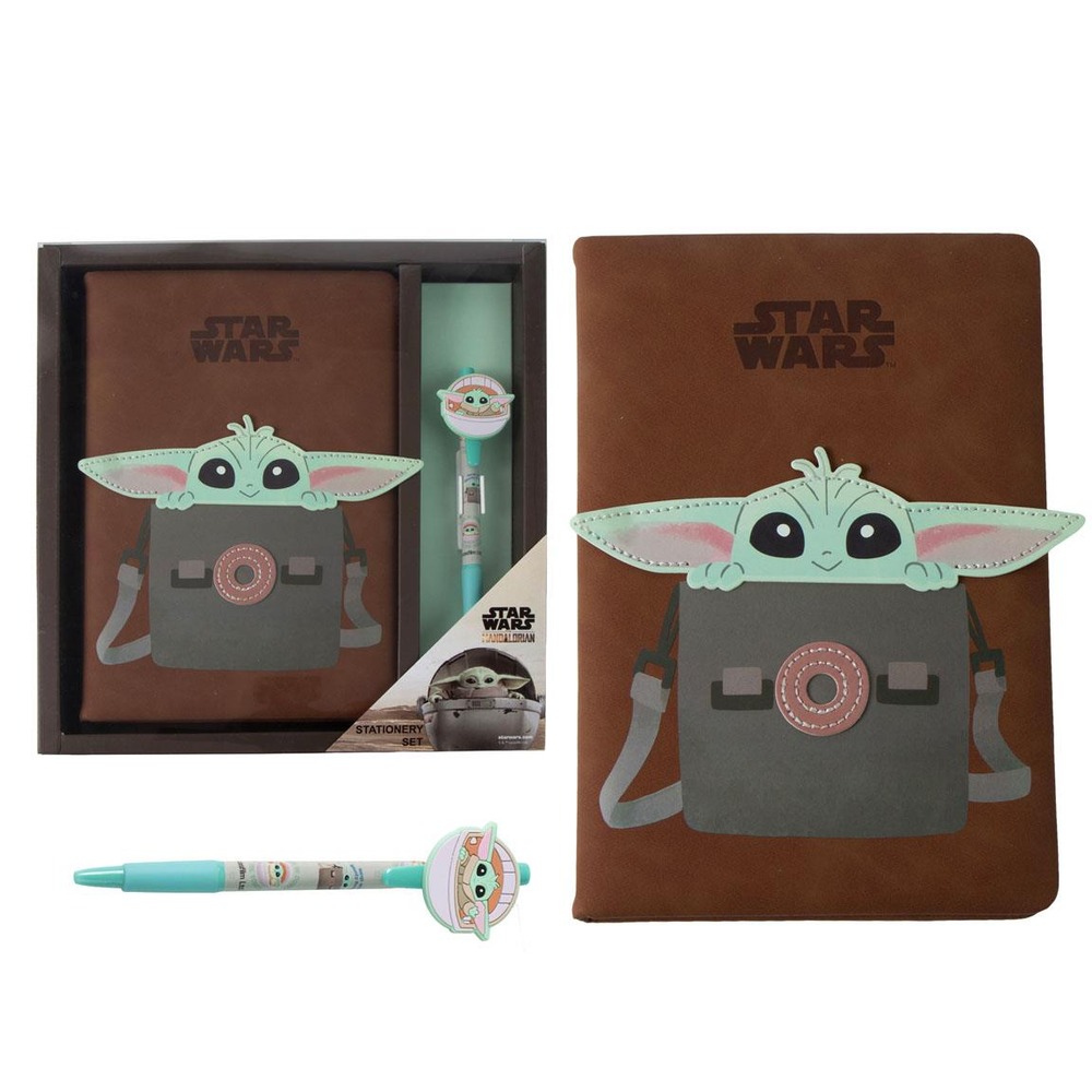 Star Wars Grogu Notesbog & Kuglepen (24 x 3 x 23 cm) | Star Wars Male- & Tegneudstyr - Temashop