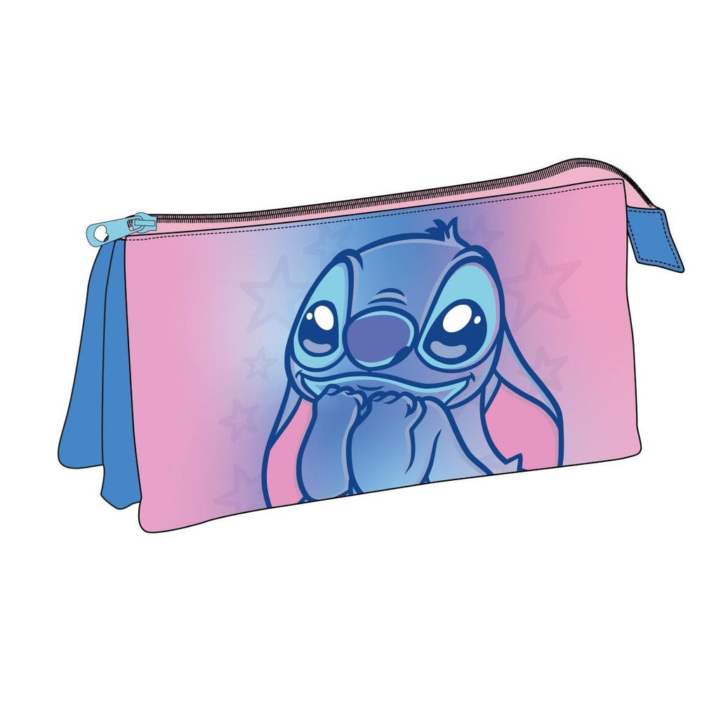 Stitch 3-Rums Penalhus Lyserød (22,5 x 11,5 x 2 cm) | Stitch Penalhuse - Temashop