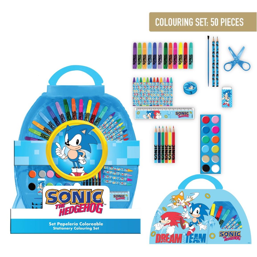 Sonic Farvesæt 50 Dele (41 x 58 x 3 cm) | Sonic Male- & Tegneudstyr - Temashop