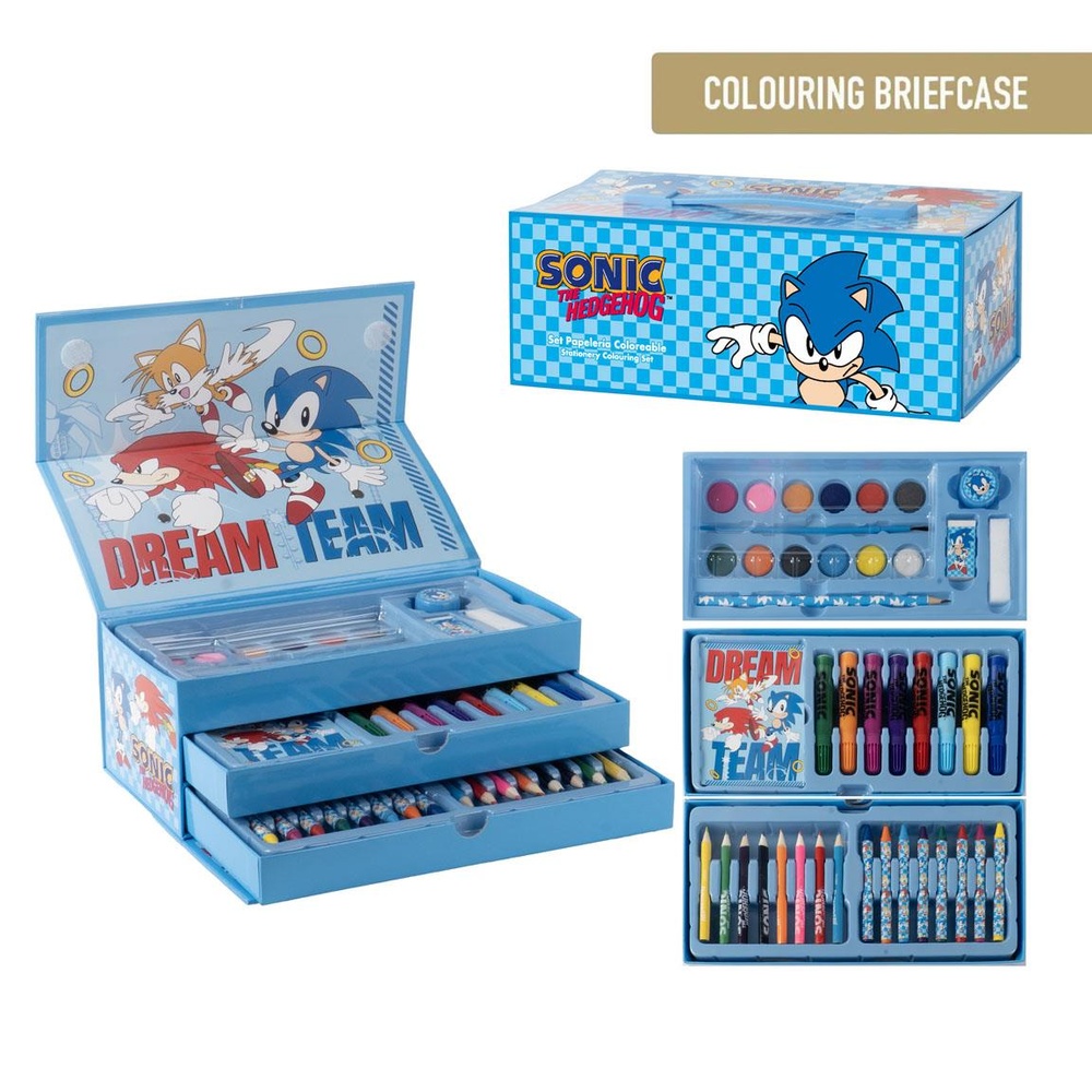 Sonic Dream Team Farvelægningskuffert (26 x 10 x 13 cm) | Sonic Male- & Tegneudstyr - Temashop
