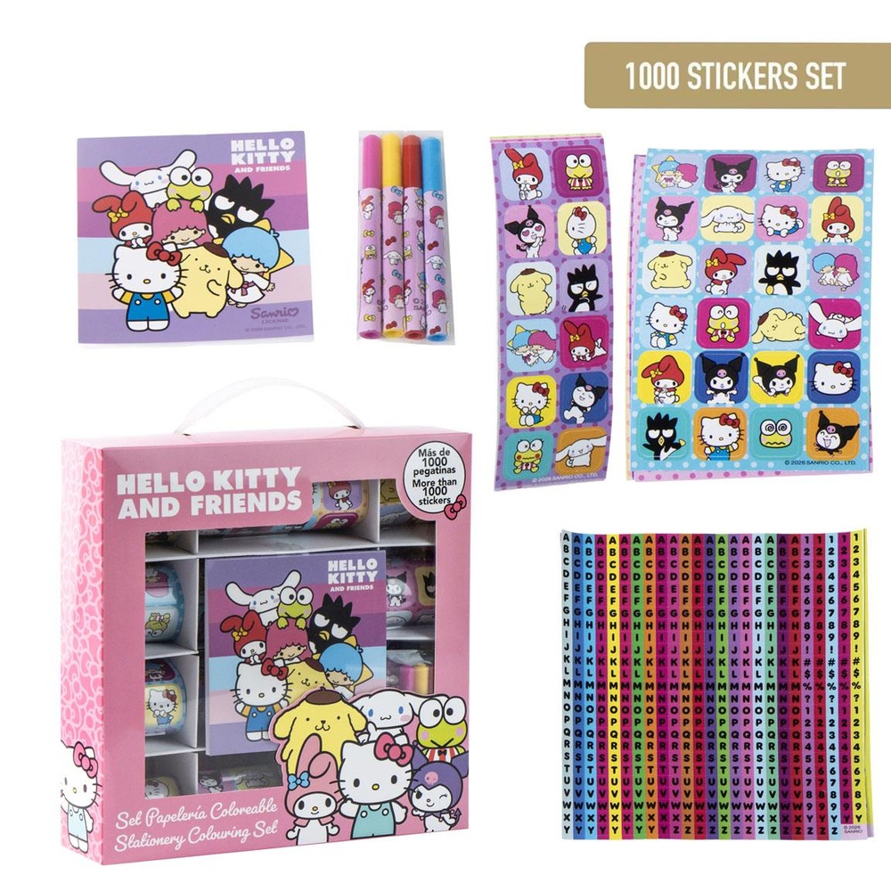 Hello Kitty And Friends 1000 Klistermærker Sæt | Hello Kitty Klistermærke - Temashop