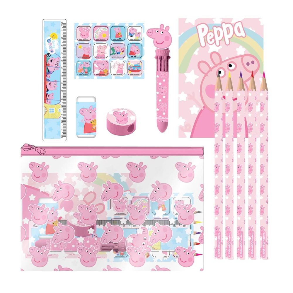 Peppa Pig Skrivesæt (22 x 14 x 0,5 cm) | Gurli Gris Male- & Tegneudstyr - Temashop