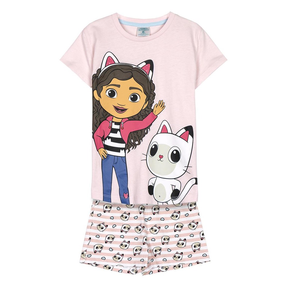 Gabby's Dollhouse Kort Pyjamas Lyserød | Gabbys Dollhouse Pyjamas - Temashop