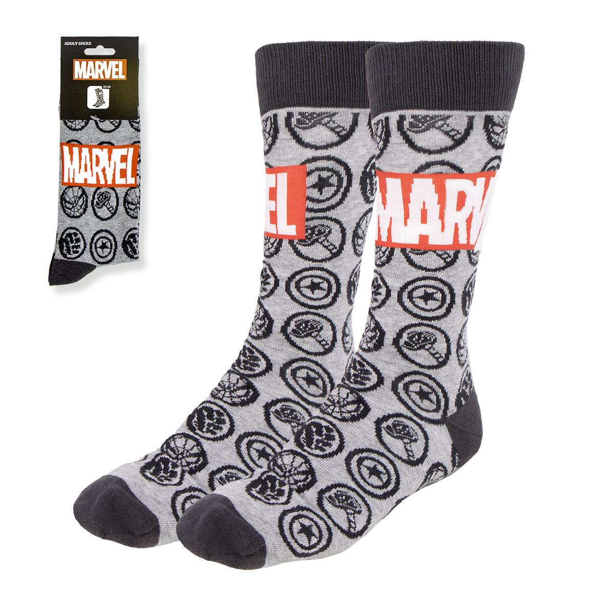 Marvel Logo Strømper 38-45 (38-45) | Marvel Strømper / Strømpebukser / Knæstrømper - Temashop