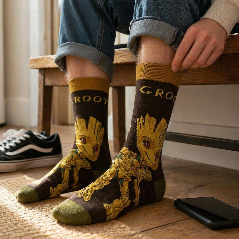 Guardians of the Galaxy Groot Strømper 38-45 (38-45) | Guardian of the Galaxy Strømper / Strømpebukser / Knæstrømper - Temashop