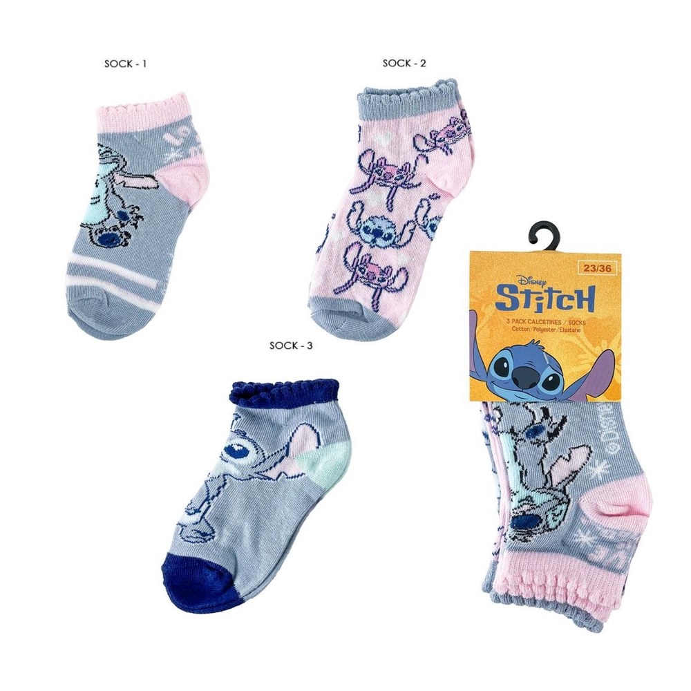 Stitch Strømper Lyserød/Lyseblå | Stitch Strømper / Strømpebukser / Knæstrømper - Temashop