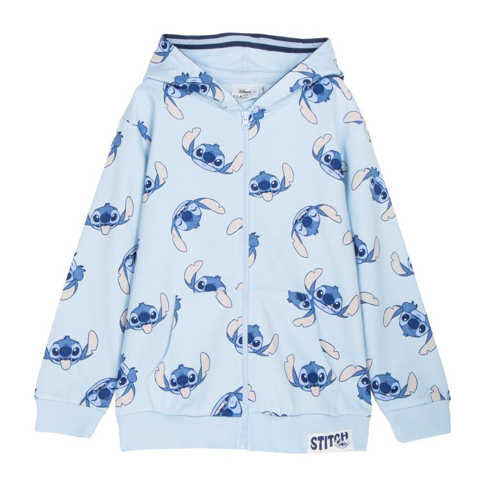 Stitch Allover Print Hættetrøje Med Lynlås | Stitch Hoodie - Temashop
