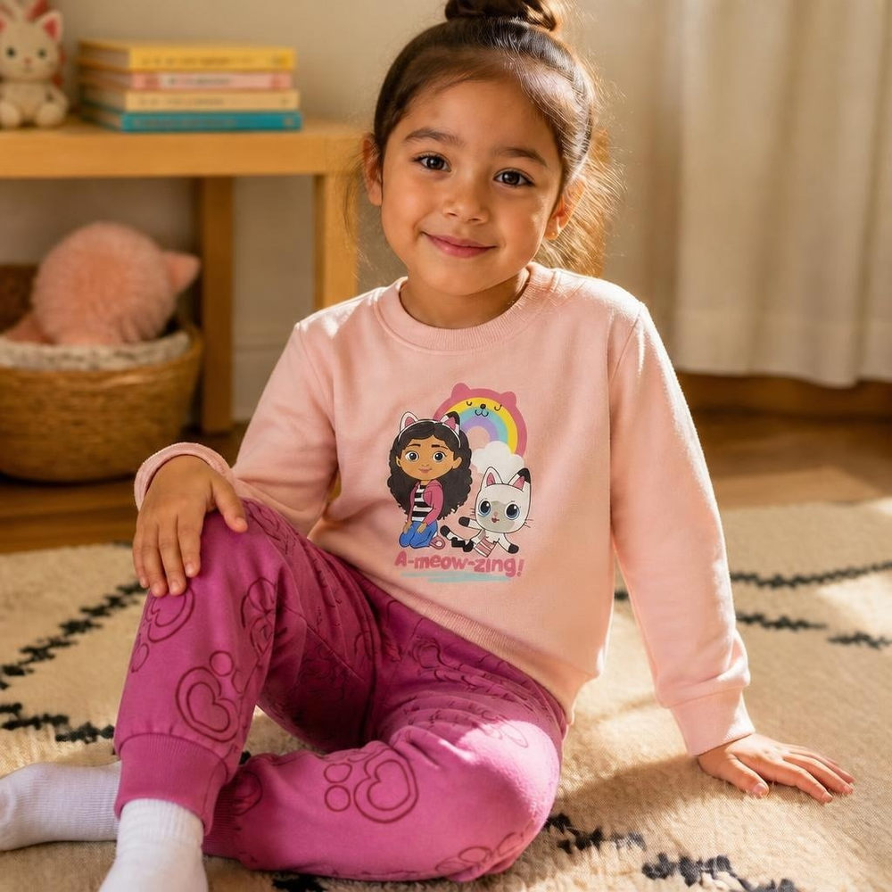 Gabbys Dukkehus A-meow-zing Joggingsæt | Gabbys Dollhouse Overdel - Temashop