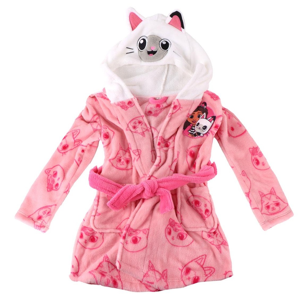 Gabbys Dukkehus Koral Fleece Morgenkåbe Lyserød | Gabbys Dollhouse Kåbe - Temashop