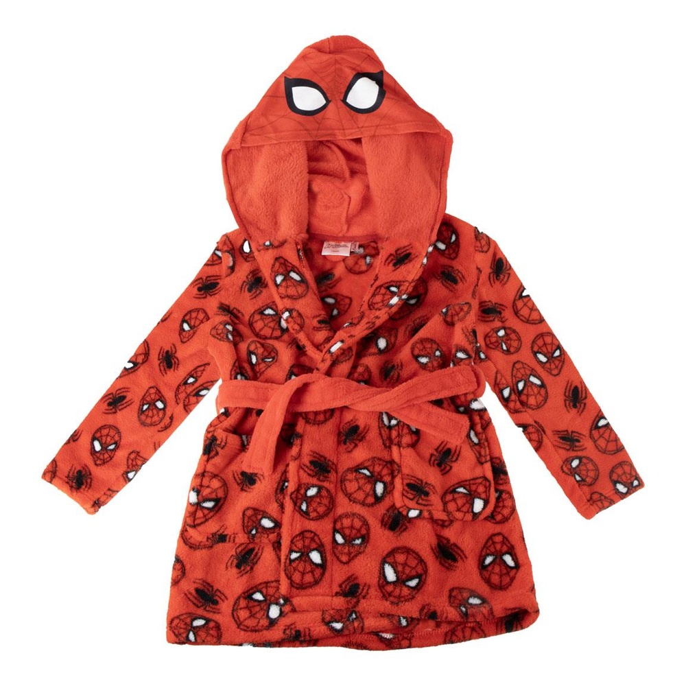 Spider-Man Allover Print Morgenkåbe Rød | Spider-Man Kåbe - Temashop
