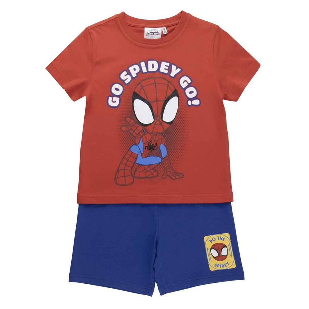 Spidey Go Spidey Go T-shirt & Shorts Sæt | Spider-Man Overdel - Temashop