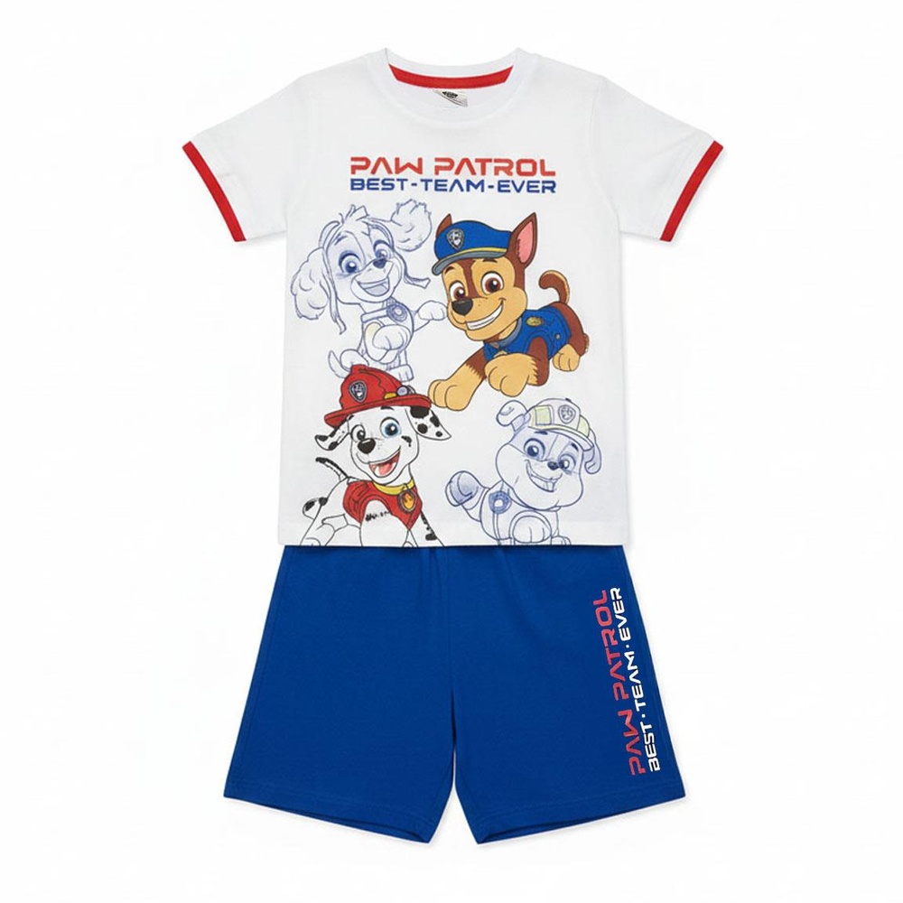 Paw Patrol Best Team Ever T-shirt & Shorts Sæt | Paw Patrol Bukser / Skørt / Shorts - Temashop