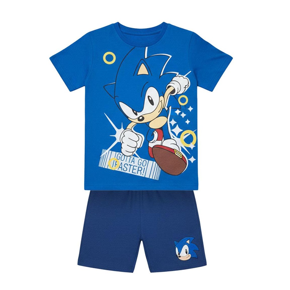 Sonic Go Faster T-Shirt & Shorts Sæt | Sonic Overdel - Temashop