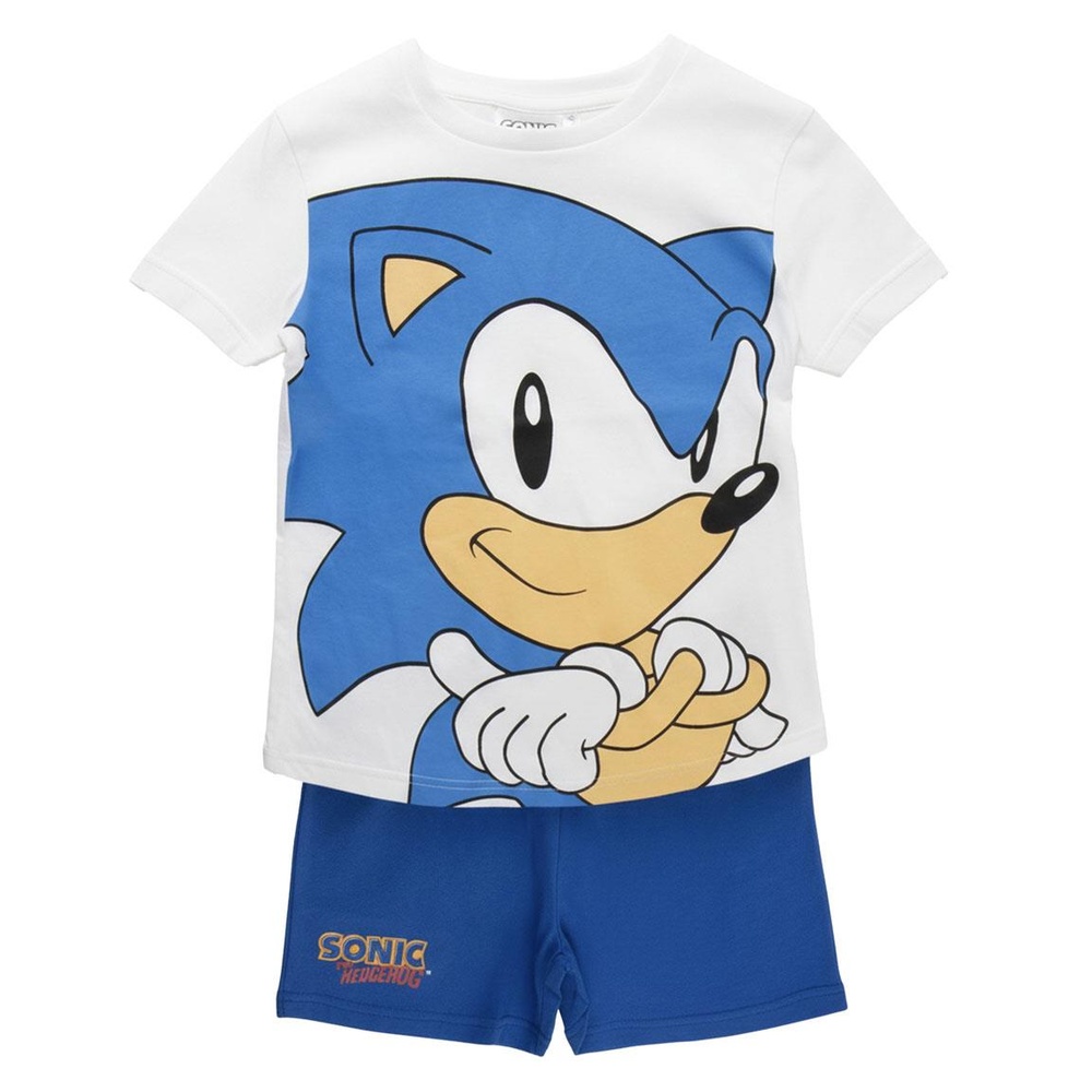 Sonic Big Face Kort Pyjamas | Sonic Pyjamas - Temashop