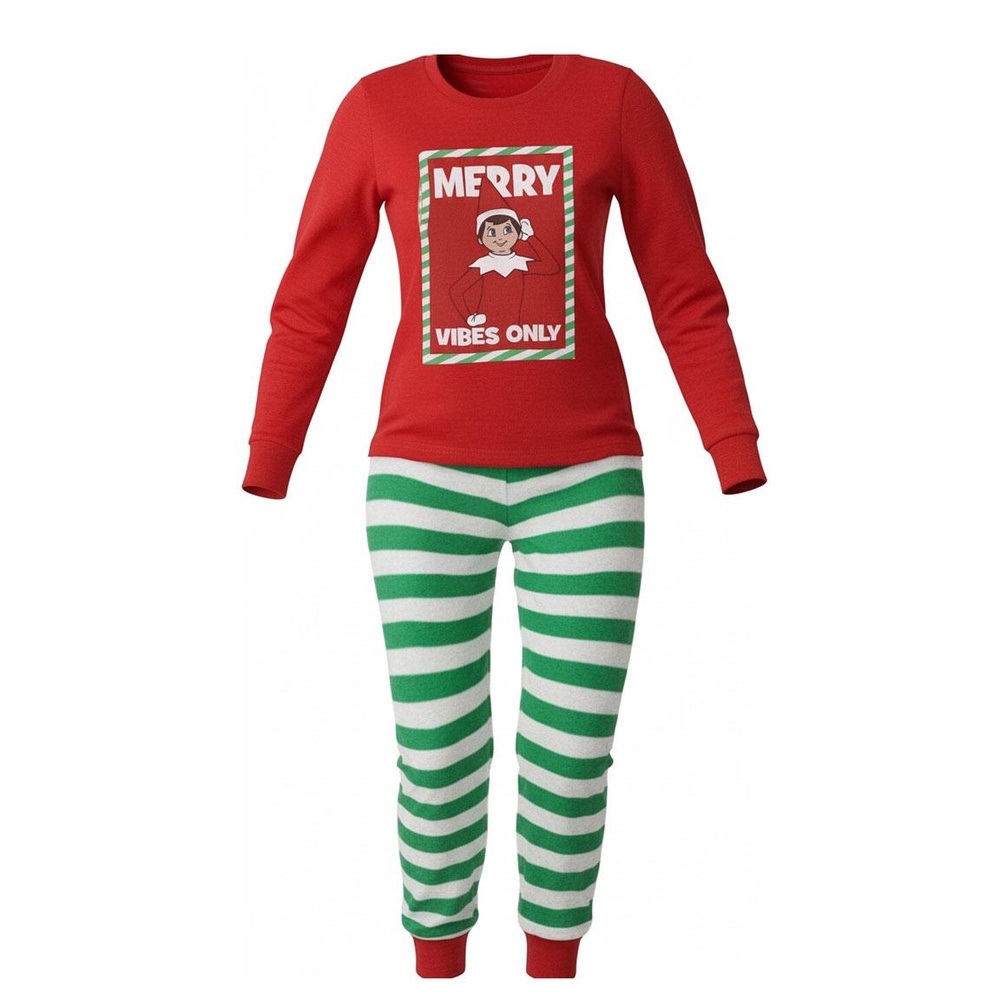 The Elf Merry Vibes Only Pyjamas Dame | Nisse Pyjamas - Temashop