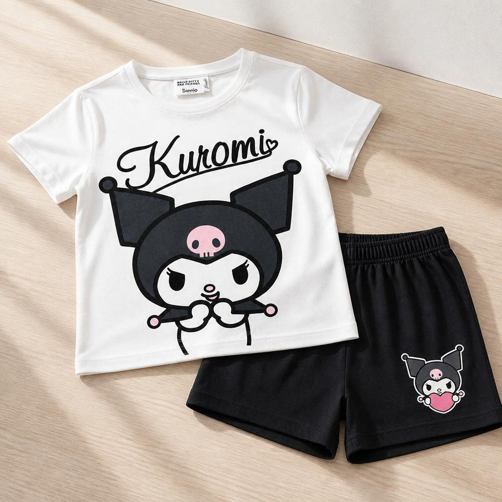 Hello Kitty Kuromi T-Shirt & Shorts Sæt | Hello Kitty Pyjamas - Temashop