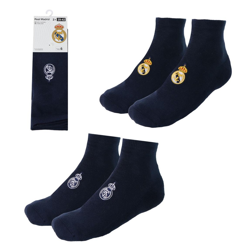 Real Madrid Logo Sokker Sort | Fodbold Strømper / Strømpebukser / Knæstrømper - Temashop