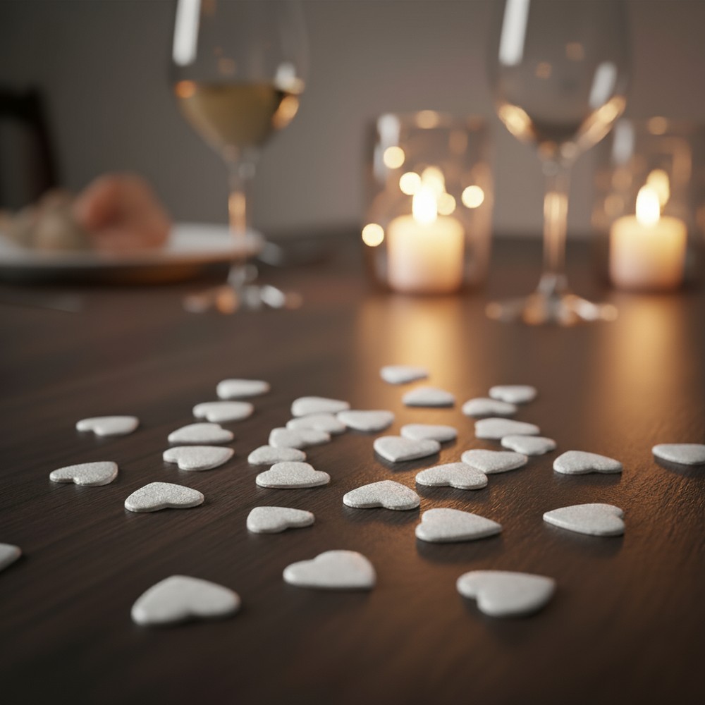 Hjerte Konfetti Hvid