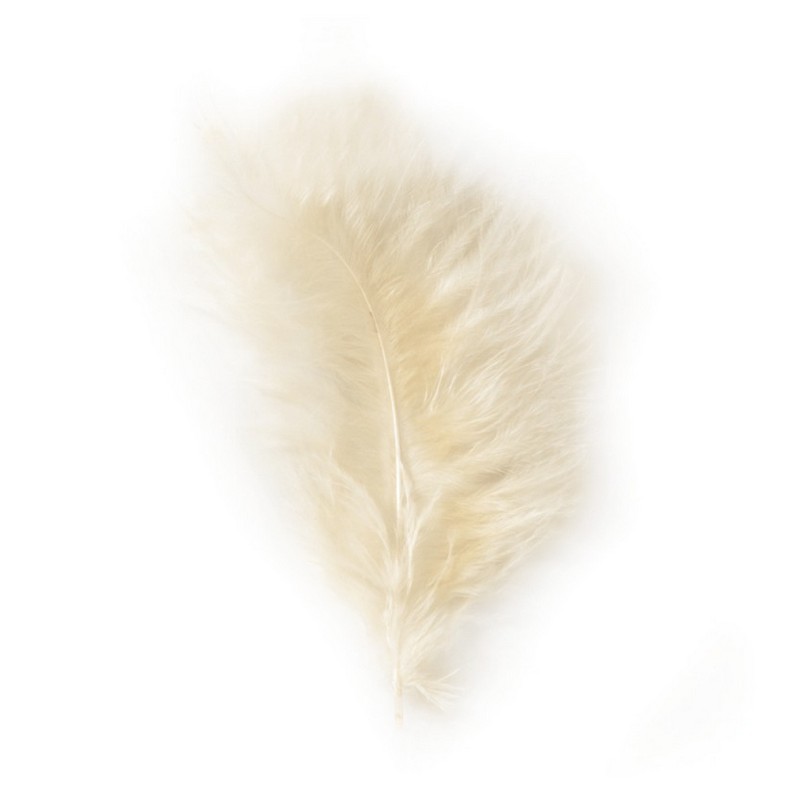 Dekorationsfjer Elfenbenshvid 10-15 cm - 5 stk (10-15 cm) | Natur tema Fjer - Temashop