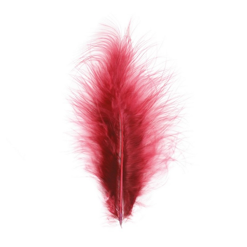Dekorationsfjer Bordeaux 10-15 cm - 5 stk (10-15 cm) | Natur tema Fjer - Temashop