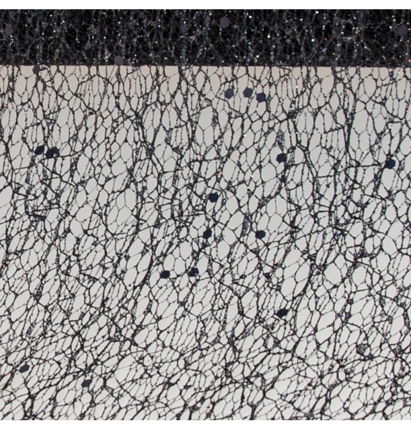 Glitter Bordløber Sort - 1 rulle (10 cm x 5 m) | Sort tema Bordløber - Temashop