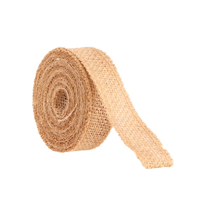 Rustikt Jutebånd Natur - 1 rulle (2,8 cm x 5 m) | Natur tema Bånd - Temashop