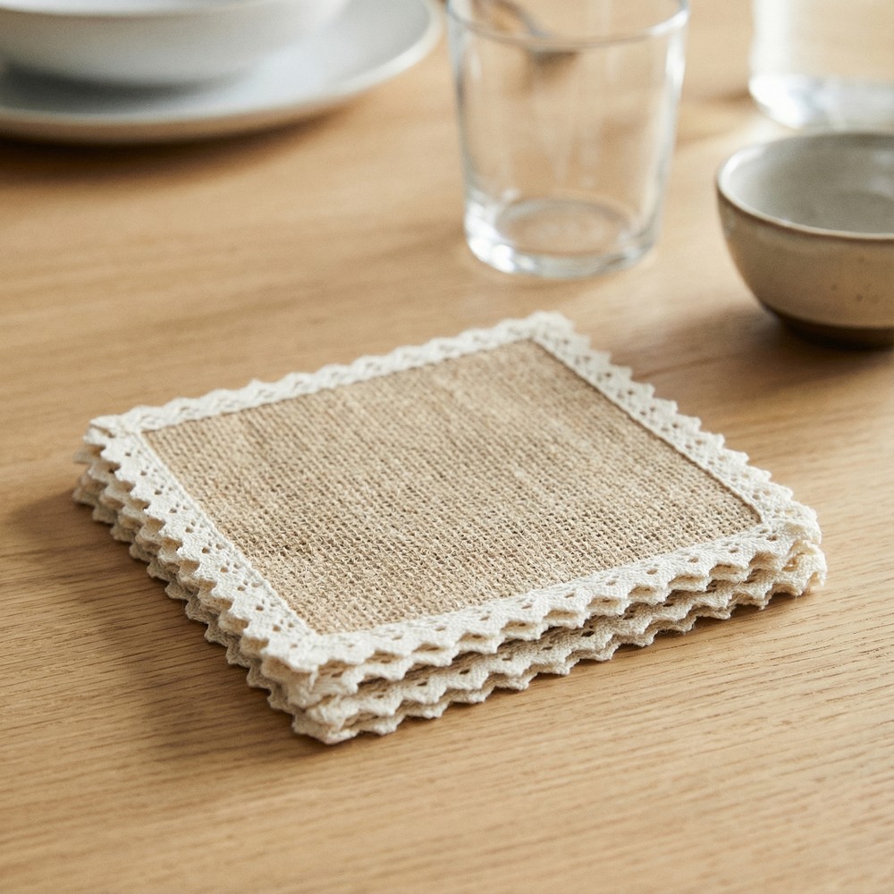 Rustikke Dækkeservietter Jute Natur