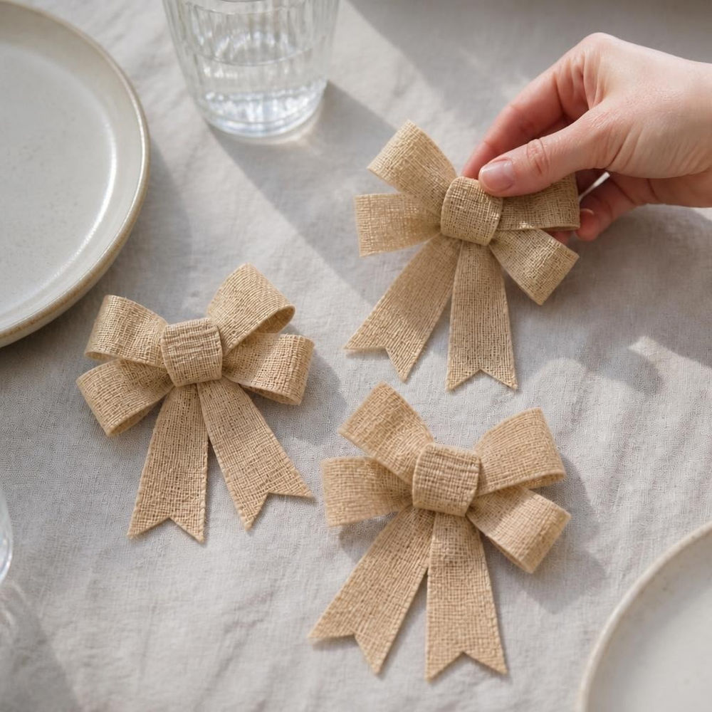 Jutesløjfer - 3 stk (11 x 12 cm) | Natur tema Centerpieces - Temashop