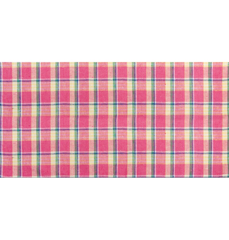 Hør Bordløber Ternet Fuchsia Grøn