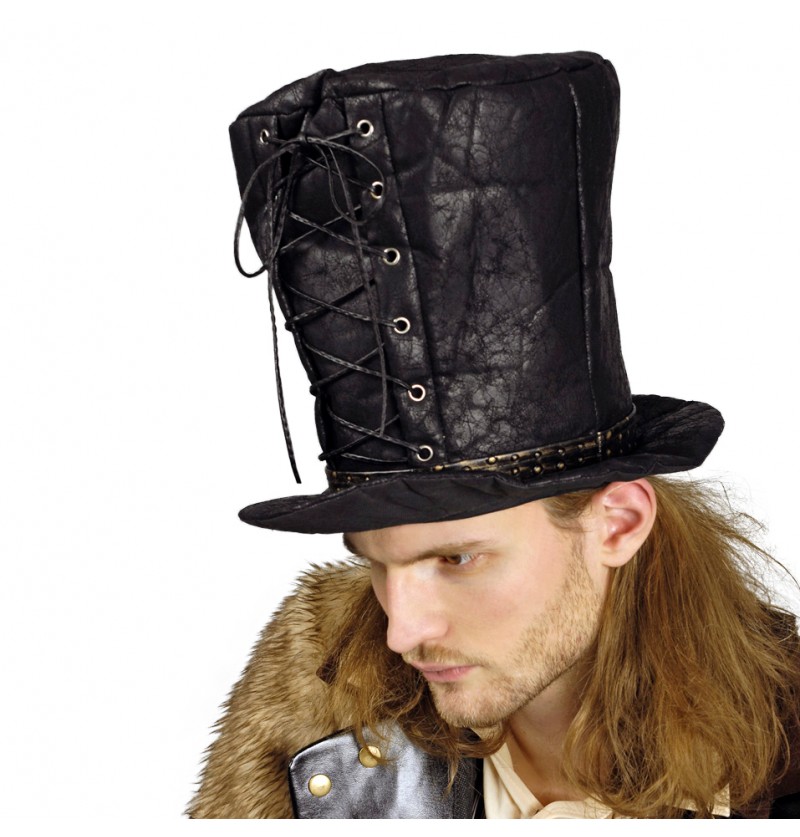 Steampunk Tophat Sort | Steampunk Hat / Hue / Hjelm - Hovedtilbehør - Temashop