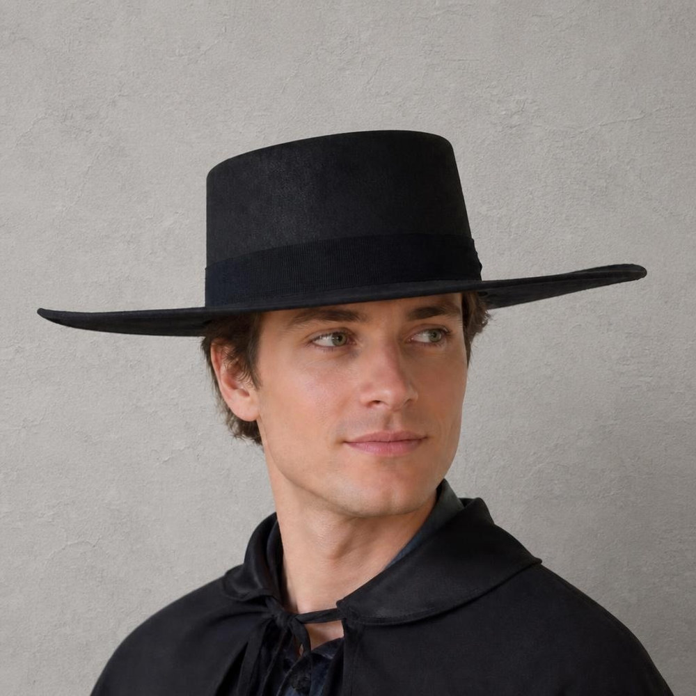 Zorro Hat Sort | Zorro Hat / Hue / Hjelm - Hovedtilbehør - Temashop