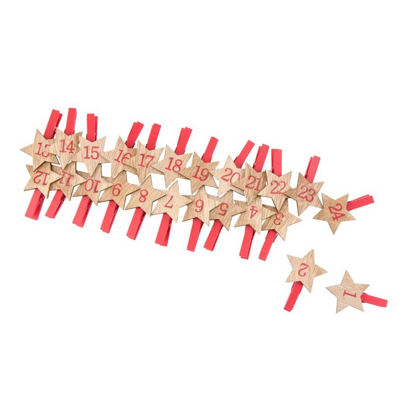 Stjerne Adventskalender Træklemmer