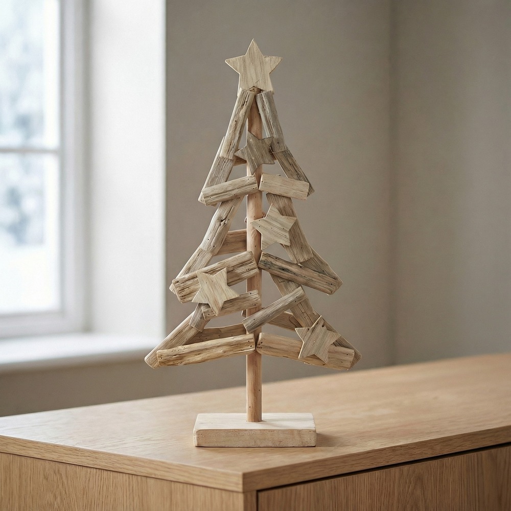 Juletræ Borddekoration - 1 stk (27 x 9 x 48 cm) | Juletræ Julepynt - Temashop