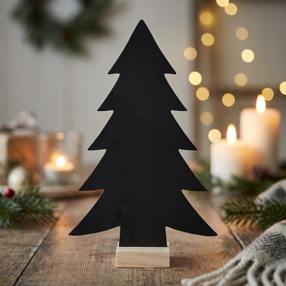 Skifer Tavle Juletræ - 1 stk (30,5 x 20 cm) | Juletræ Tavler - Temashop