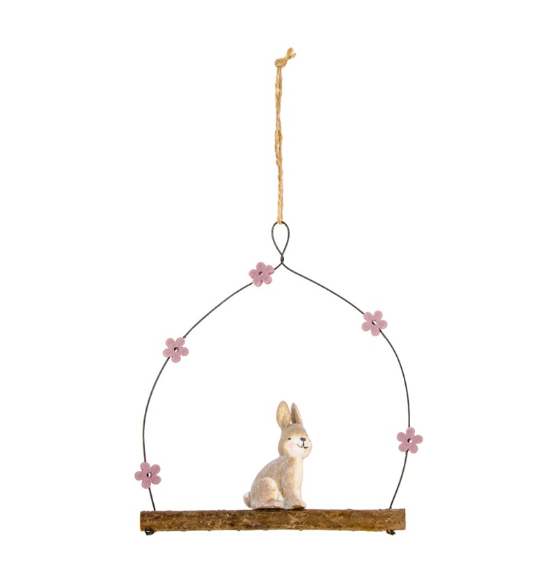 Påskehare Ophæng - 1 stk (12 x 1 x 14 cm) | Påske Påskepynt - Temashop