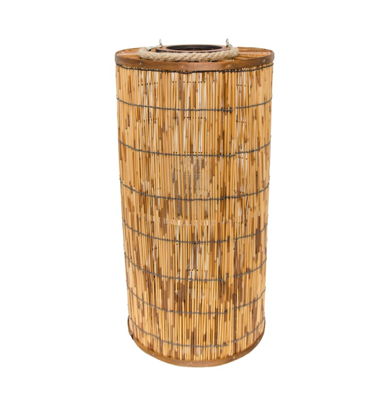 Flettet Lanterne Cylinder Natur - 1 stk (31 x 61 cm) | Natur tema Lanterner - Temashop
