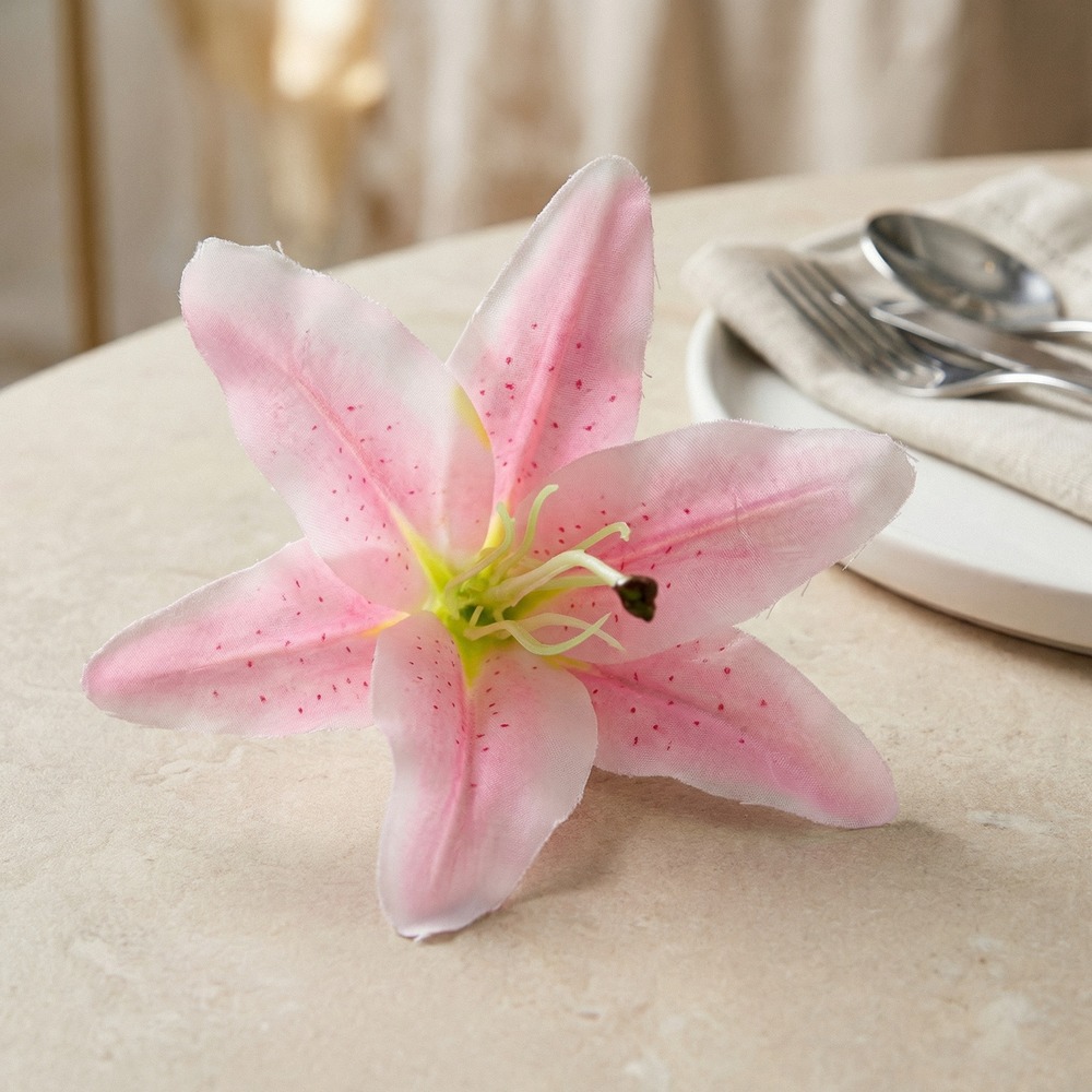 Kunstige Liljer Lyserød - 6 stk (13 x 12 cm) | Blomst Kunstige blomster - Temashop