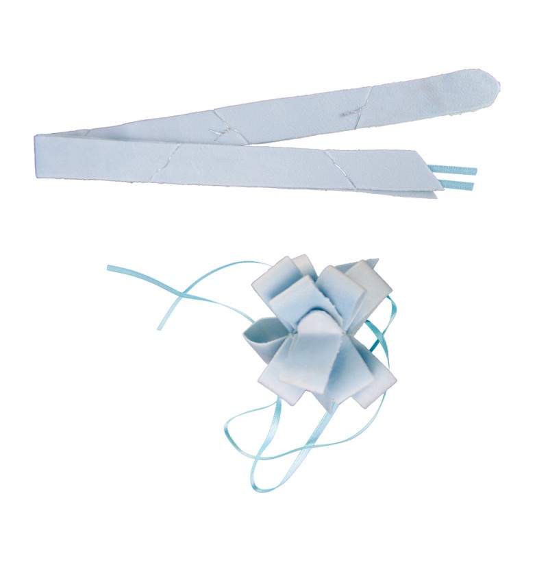 Velour Sløjfer Pastelblå - 2 stk (4,7 x 1,8 cm) | Pastel Bånd - Temashop