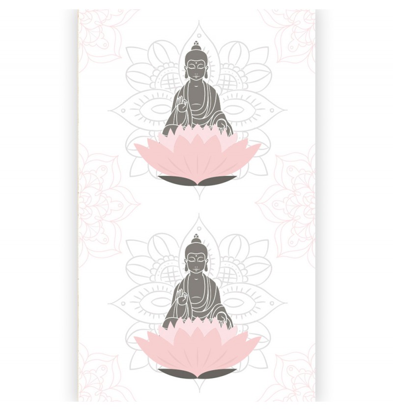 Buddha Bordløber Hvid/Rosa