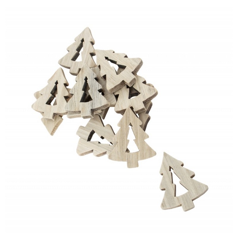 Juletræ Trækonfetti - 12 stk (4 cm) | Juletræ Julepynt - Temashop