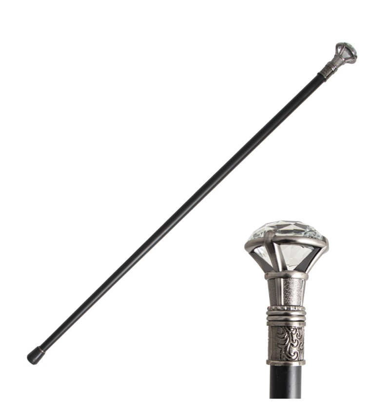 Metal Stok Med Diamantknop (93 cm) | Gentleman Stokke / Stave - Kropstilbehør - Temashop