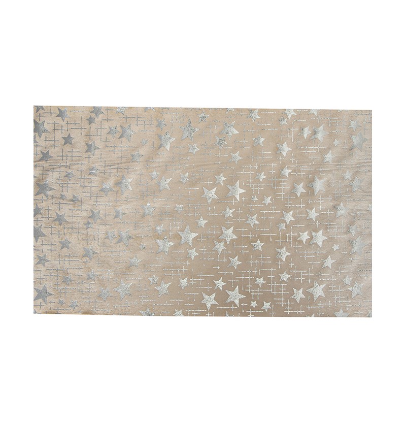 Stjerne Velour Bordløber Beige