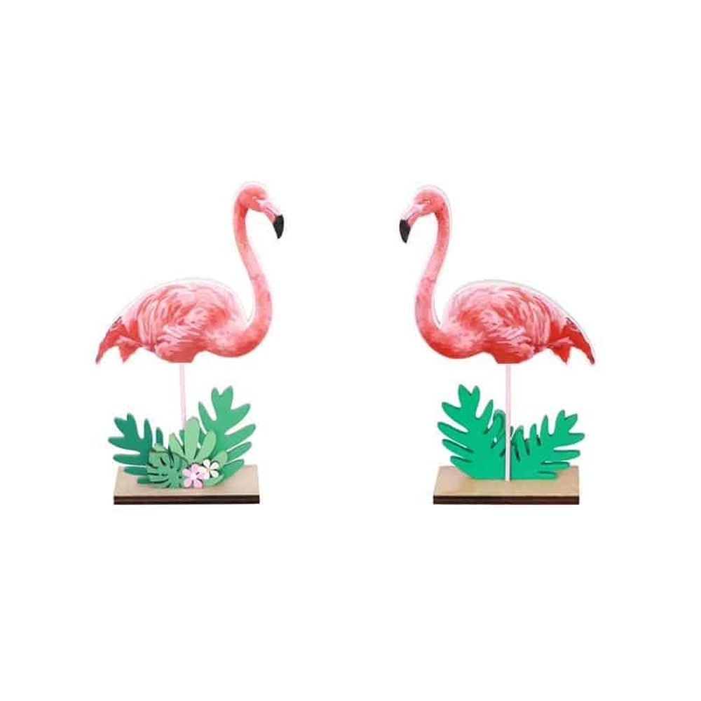 Flamingo Bordpynt Træ - 1 stk (12,5 x 4,8 x 20 cm) | Flamingo Centerpieces - Temashop