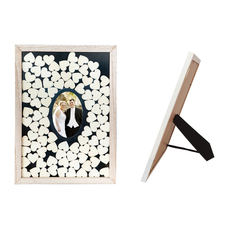 Træramme Med Hjerter Gæstebog