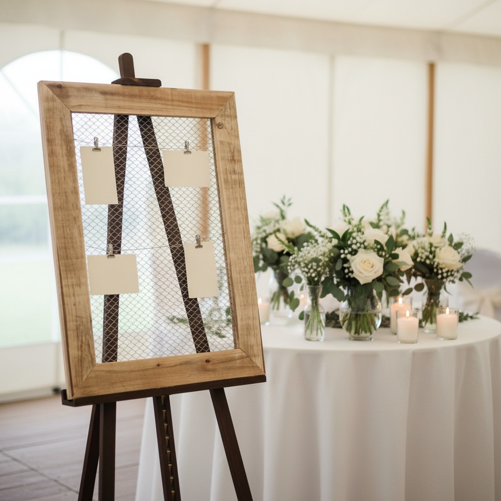 Rustik Træramme Med Gitter - 1 stk (80 cm x 60 cm) | Natur tema Ramme - Temashop