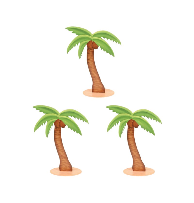 Palmetræ Bordpynt - 6 stk (5 cm) | Strand Centerpieces - Temashop
