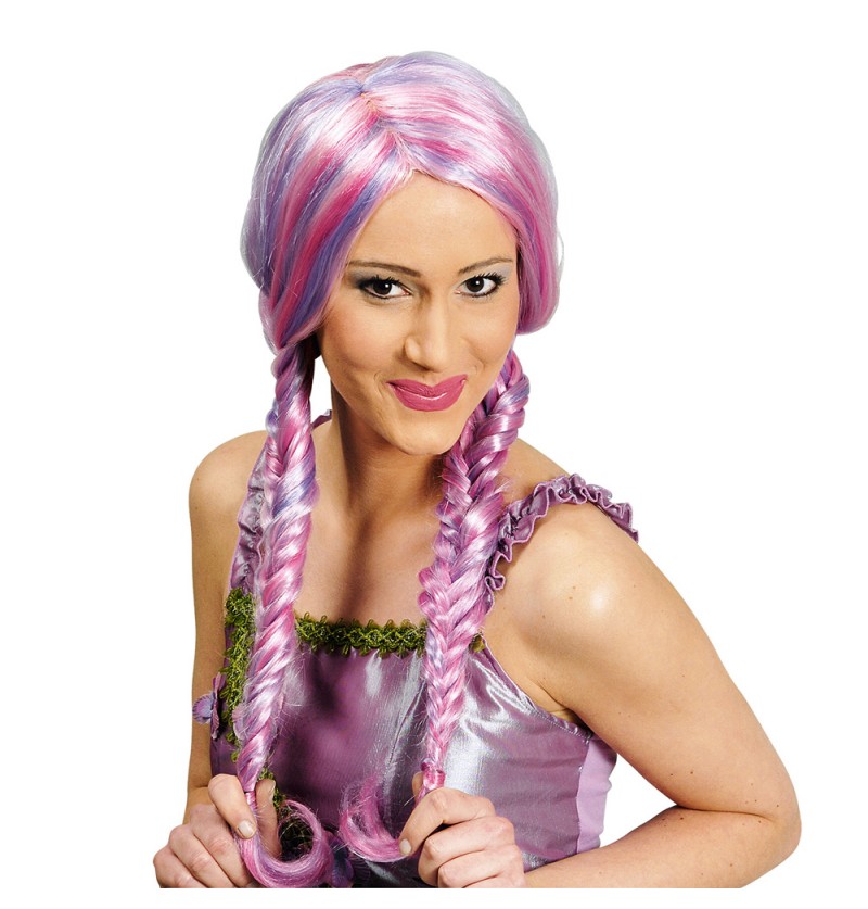 Candy Rapunzel Paryk Lilla/Rosa | Anime Paryk - Hovedtilbehør - Temashop