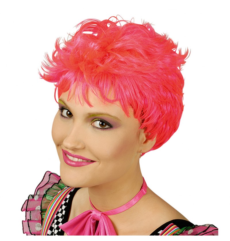 Neon 80'er Paryk Pink | 80'erne Totally Paryk - Hovedtilbehør - Temashop