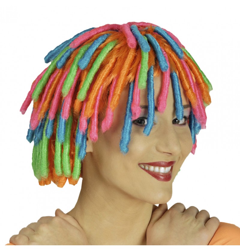 Psychedelic Dreadlock Paryk Regnbue | Psykedelisk Paryk - Hovedtilbehør - Temashop
