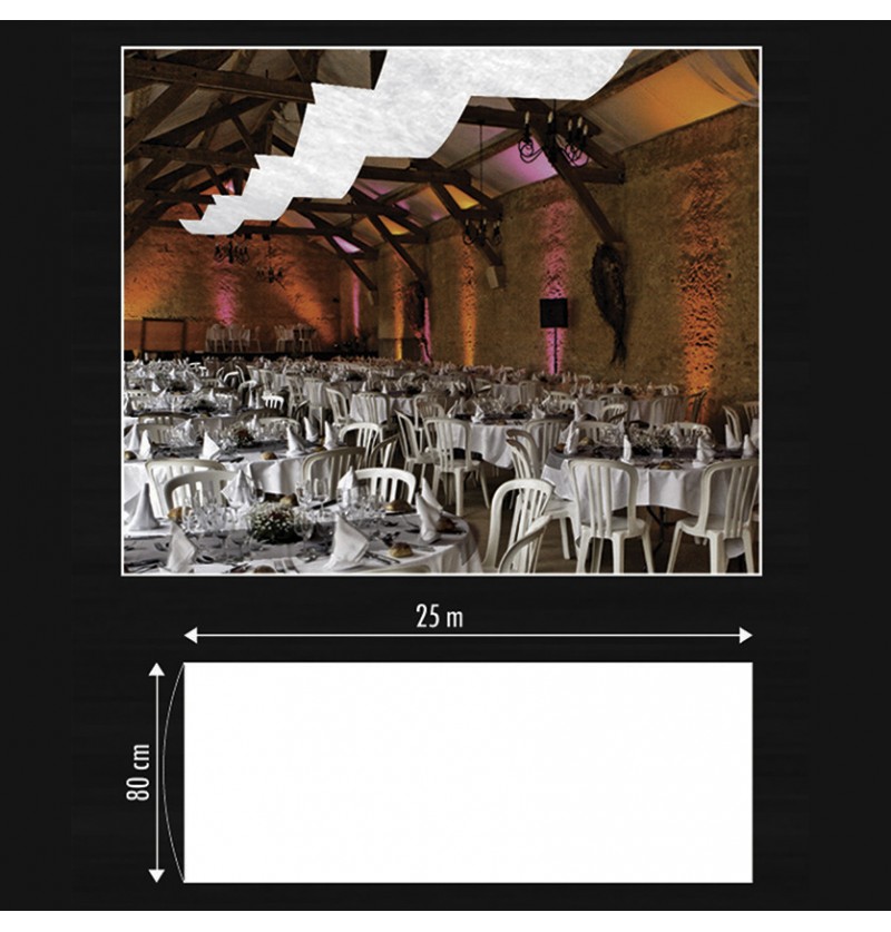 Loft Banner Hvid - 1 rulle (80 cm x 25 m) | Hvidt tema Forhæng - Temashop